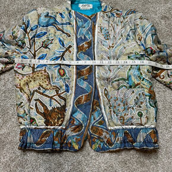 Hermes Silk Pavement Mosaic Tiles Patterned Bomber Jacket And Mini Skirt US 2/38 - Picture 10 of 14